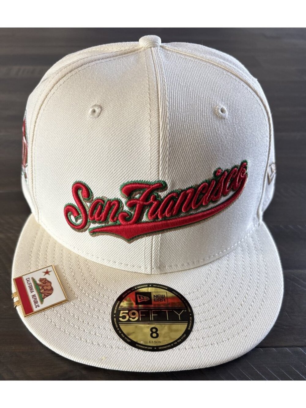 SAN FRANCISCO GIANTS CHROME CITY FLAG HAT CLIP NEW ERA 59FIFTY FITTED HAT Sz 8 - Picture 6 of 9